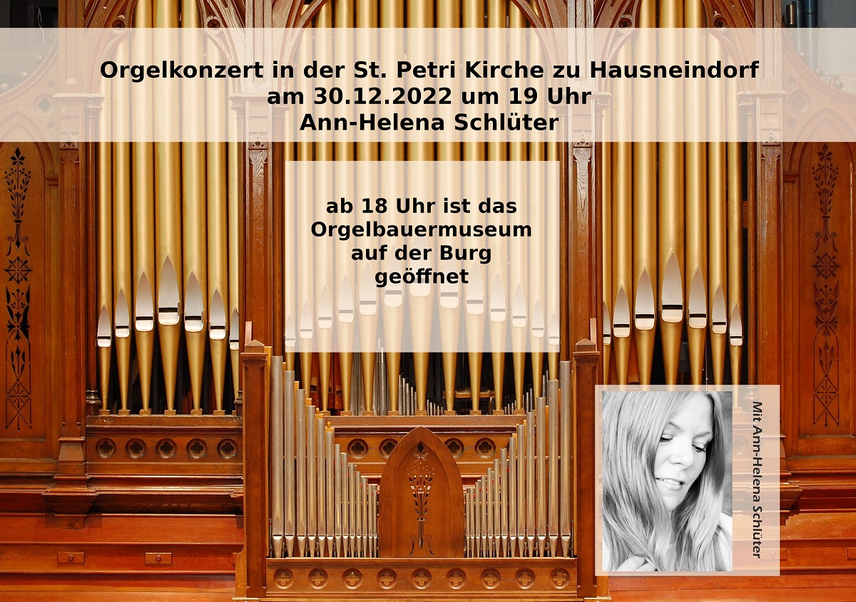 Plakat für ein Konzert von Frau Schlüter im Dezember 2022